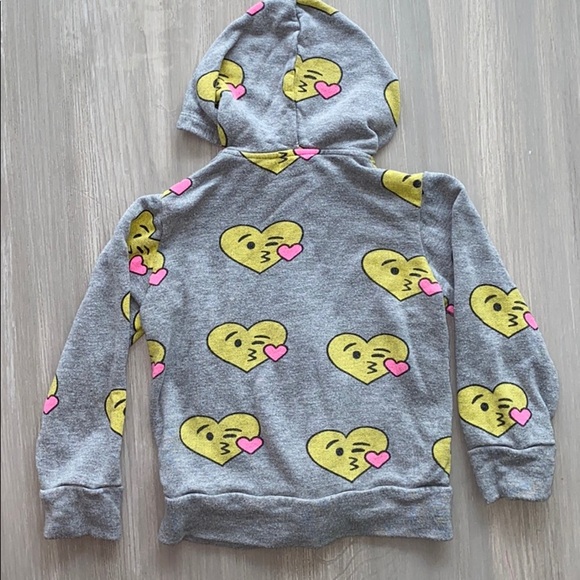 Flowers by Zoe Heart Emoji Zip-up Hoodie - Picture 4 of 4